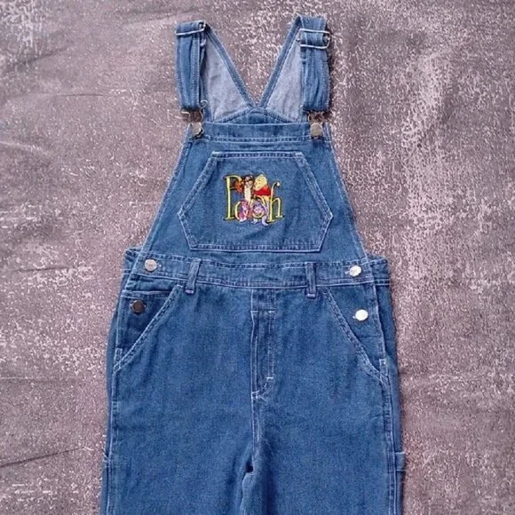 Vintage 90s WINNIE THE POOH Embroidered Disney Denim Overall JERRY LEIGH - Picture 6 of 12